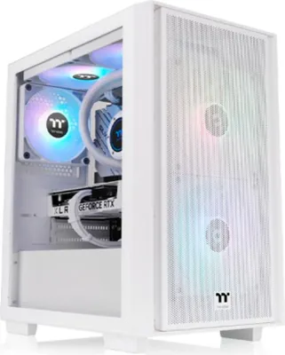 Obrázek produktu pro Thermaltake Versa H16 TG ARGB, Micro Tower, PC, Bílá, Micro ATX, Mini-ITX, SPCC, 17,5 cm