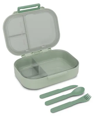Obrázek produktu pro Klarstein Bunko, svačinový box, 3 přihrádky, 3dílný příbor Rozměry: cca 21 x 14,5 x 5,5 cm (Š x V x H)