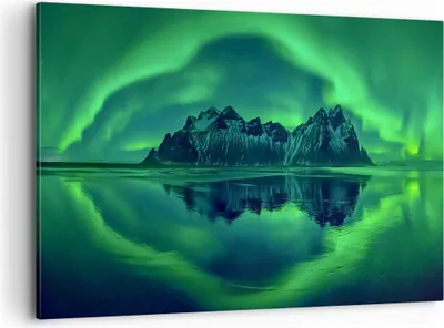 Produktbild von Bild auf Leinwand - Leinwandbild - Berg Gletscher Wasser - 120x80cm - Wand Bild - Wanddeko - Leinwanddruck - Bilder - Kunstdruck - Wanddekoration - Leinwand bilder - Wandkunst - AA120x80-4012