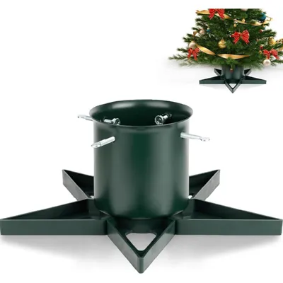Productafbeelding van Kerstboomstandaard met waterreservoir, geschikt voor bomen tot 2 meter hoog, met een stamdiameter van 3-12 cm, in groene kleur