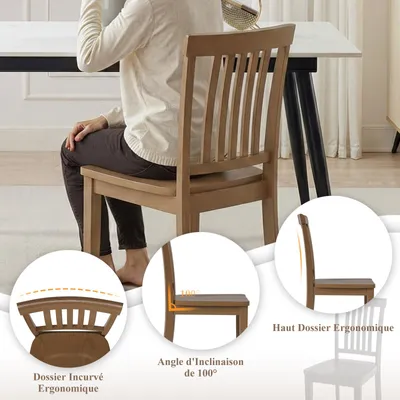 Produktbild von 2er-Set moderne Esszimmerstühle – gepolsterte Sitzfläche, Holzbeine, Braun