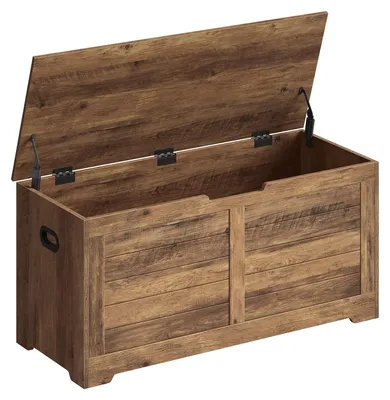 Image de VASAGLE : Banc avec rangement, coffre en bois avec couvercle, 40 x 100 x 46 cm
