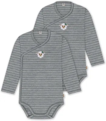 Produktbild von normani 2er Pack Baby-Body Basic Merino Wickelbody