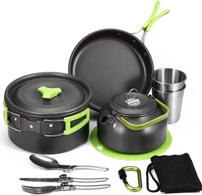 Produktbild von Kampfkochgeschirr-Set robust für Wandern Picknick
