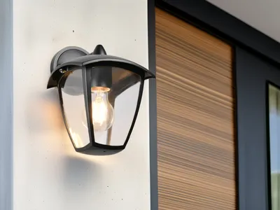 Produktbild von LED Außenwandleuchte Terrassenbeleuchtung Balkon Außenlampen Schwarz, Höhe 24cm