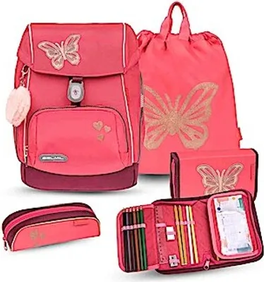 Produktbild von Belmil Comfy Plus Premium Schulranzen Set 4-teilig "Coral"