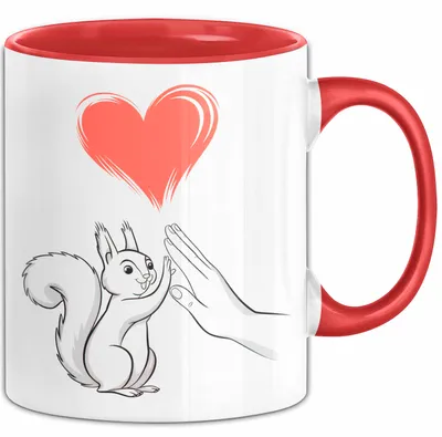 Produktbild von Eichhörnchen Tierliebhaber Tasse Geschenk Lustige Geschenkidee Spruch (Rot)