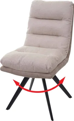 Produktbild von Esszimmerstuhl HWC-G66, Küchenstuhl Stuhl, drehbar Auto-Position Stoff/Textil MVG  creme