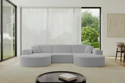 Produktbild von ALTDECOR Ecksofa in U-Form  MARI-U1 -303x171x79,5 cm  Hellgrau -  Corner Sofa Bett Eckcouch Couch L-Form Wohnlandschaft  Cauchsofa