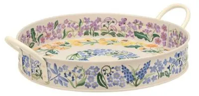 Produktbild von Großes Tablett mit Griffen und Buntblumen