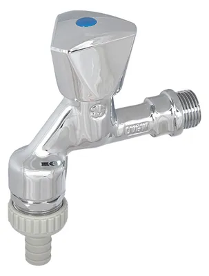 Produktbild von Schlösser Armaturen AUSLAUFVENTIL MIT RB, RV, SV 3-KT.-GRIFF BLAU, 1/2", POL.CR, DVGW