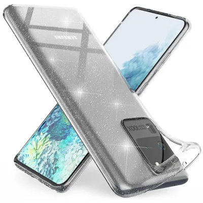Image de NALIA Glitter Housse de téléphone portable pour Samsung Galaxy S20 Ultra, étui de protection en silicone pour téléphone portable Etui transparent