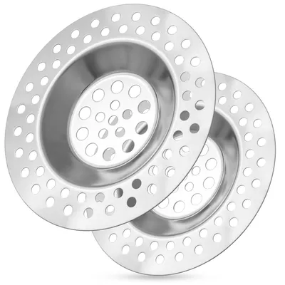 Produktbild von ECENCE Abflusssieb - 2 Stück - aus Edelstahl rostfrei 7cm, Haarsieb für Dusche und Badewanne, Sie