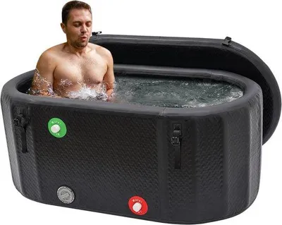 Produktbild von Aufblasbares Eisbad 132x70x62cm - Tragbare Badewanne für Erwachsene, Schwarz