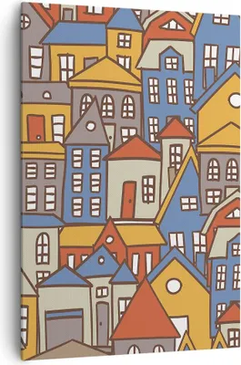 Produktbild von Bild auf Leinwand - Leinwandbild - Einteilig - Stadt Haus Straße - 70x100cm - Wand Bild - Wanddeko - Wandbilder - Leinwanddruck - Wanddekoration - Leinwand bilder - Wandbild - PA70x100-3953
