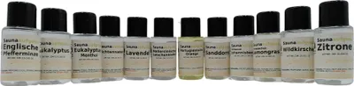 Produktbild von Sauna Aufguss Konzentrat 12 x 20ml - freie Wahl aus 36 Duftrichtungen - Probier Set auch für Profianwender geeignet