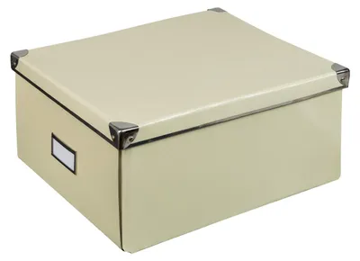 Productafbeelding van Idena opbergbox,gecertificeerd, met deksel, 36x28x17 cm - Opvouwbare opbergbox, karton/metaal