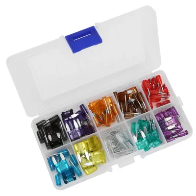 Produktbild von 100 Stück Auto-Standard-Flachsicherung, Mini-Zinklegierung, 2 A, 3 A, 5 A, 7,5 A, 10 A, 15 A, 20 A, 25 A, 30 A, 35 A
