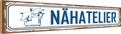Produktbild von vianmo Holzschild 10x46 cm Nähatelier Beruf Arbeit