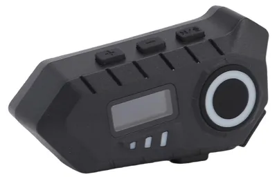 Produktbild von BT5.4 Bluetooth-Headset für Motorradhelme mit farbigem Umgebungslicht, kabelloses Motorrad-Ohrhörer mit FM-Radio, LCD-Display, Geräuschunterdrückung und Sprachfunktion