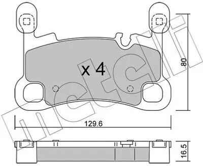 Produktbild von METELLI Bremsbeläge Satz Hinten Bremsklötze für PORSCHE Cayenne Coupe (9YB) 22-1260-0