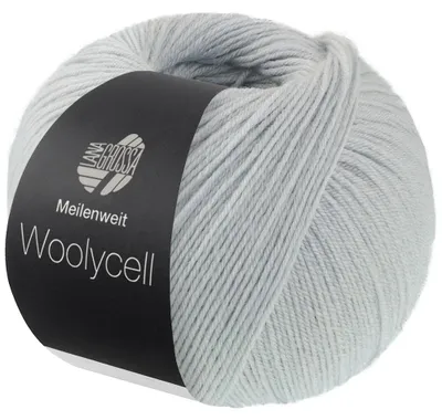 Zdjęcie produktu dla Lana Grossa Meilenweit 100 g WOOLYCELL 4-nitkowa przędza skarpetkowa bez dodatku poliamidu 400 m Kolor 010 – delikatny niebiesko-szary