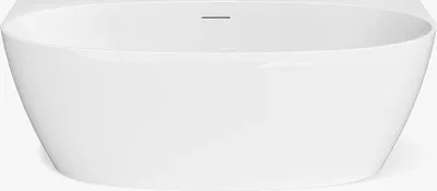 Produktbild von Halb freistehende Badewanne 170 x 80 x 58 cm Acryl Weiß 252 L AMOSARI