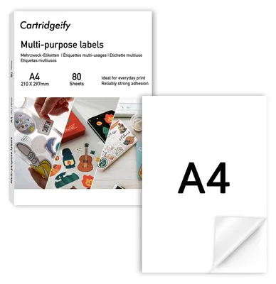 Image de Papier d'étiquettes mat, format A4, 80 feuilles