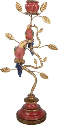 Produktbild von Clayre & Eef Kerzenständer 16x9x33 cm Goldfarbig Kunststoff