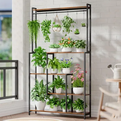 Produktbild von Pflanzenregal - Pflanzenständer - Blumenregal - Pflanzenleiter - Pflanzentisch - 183 cm hoch