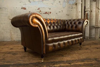 Produktbild von 2 Sitzer Couch Chesterfield Leder Textil Polster Sofa Couchen Sofas Designer Neu