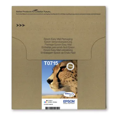 Produktbild von Epson T071 Easy Mail Packaging - 4er-Pack - 23.9 ml - Schwarz, Gelb, Cyan, Magenta - original - Box - Tintenpatrone - für Stylus DX9400, SX115, SX210, SX215, SX218, SX415, SX515, SX610, Stylus Office BX310, BX610