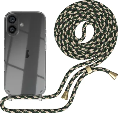Produktbild von EAZY CASE Handykette mit Hülle für Apple iPhone 16 Backcover Handykette, zum Umhängen in Grün