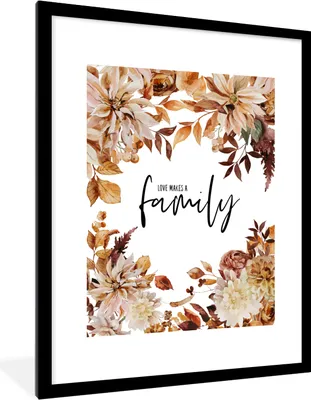 Produktbild von MuchoWow® Gerahmtes Poster Zitate - Liebe macht eine Familie - Sprichwörter 60x80 cm - Poster mit Schwarzem Bilderrahmen Wandposter Rahmen Foto Bilder - Wohnzimmer - Dekorationen - Prämie