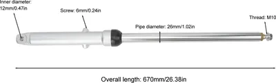 Zdjęcie produktu dla Para amortyzatorów przednich 670 mm, amortyzatory motocyklowe ze stopu metalu do CG125 150CC