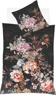 Produktbild von Fleuresse Black Premium Interlock Jersey Bettwäsche Digitaldruck mit Uni Wendeseite mahagoni