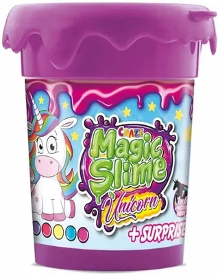 Immagine prodotto di Slime a tema unicorno, con effetto glitter. Slime colorato per bambini, con personaggi a forma di unicorno. Set di slime