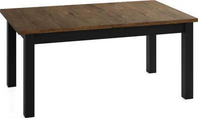 Produktbild von Esstisch Ausziehbar Rechteckig XXL Groß – Verlängerbar Wohnzimmertisch Küchentisch für 10 personen - 160 × 90 cm bis 240 cm – Schwarze Holzbeine – Hergestellt in EU – Eiche Lefkas Rustikal