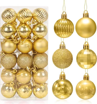 Produktbild von Weihnachtskugeln Gold 36 Stš¹ck, Christbaumkugeln Kunststoff 4cm, Weihnachtsbaum Kugeln, Weihnachtskugeln Baumschmuck Ornamente, Christbaumkugeln Set fš¹r Party Weihnachtsschmuck