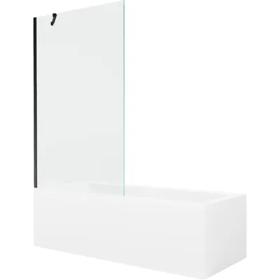 Obrázek produktu pro Mexen Cubik obdélníková vana 150 x 70 cm s pláštěm 1-křídlovou zástěnou 100 cm, Průhledné, Černá - 550315070X9510000070