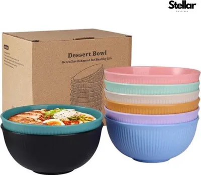 Produktbild von Famanu Kommenset 8-teilig - Unzerbrechliche Keramische Schalen - 750 ml
