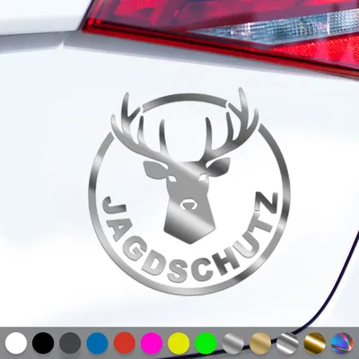 Produktbild von PantherPixel Jagdschutz Aufkleber Förster Jäger Jagdaufsicht Sticker Auto Geschenkidee Farbe Chrom-Silber