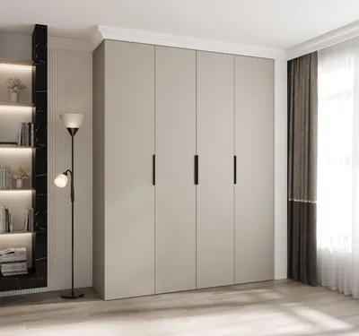 Produktbild von Kleiderschrank mit Regalböden 190/40 LORENA 4 - Kaschmir / Schwarz