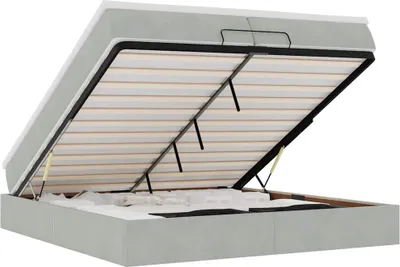 Obrázok produktu pre vidaXL Osmanská posteľ s matracmi svetlosivá 200x200 cm zamat