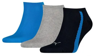 Obrázok produktu pre Puma - „Lifestyle“ ponožky do tenisiek pre mužov/ženy Uni (balenie po 3 páry) MR933 (35 EU – 38 EU) (čierna/modrá/sivá)