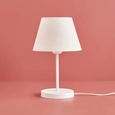 Image de Opviq, AYD-3408, lampe de table, 100 % tissu, blanc, 22 x 22 x 37 cm