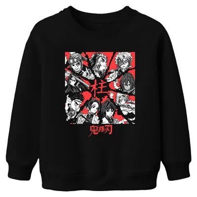 Produktbild von Demon Slayer Kimetsu no Yaiba Hashira Anime Geschenk Kinder Sweatshirt Pullover, Schwarz, 140