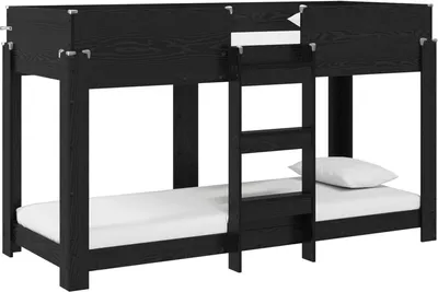 Zdjęcie produktu dla vidaXL Łóżko piętrowe dla dzieci o wyglądzie czarnego dębu 75 x 190 cm