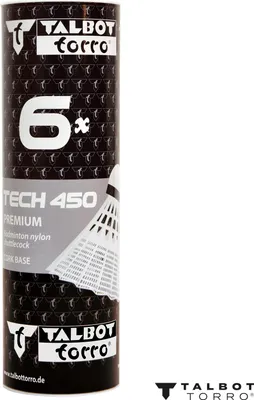 Zdjęcie produktu dla Lotki do badmintona TALBOT TORRO Tech 450 Fast 6 szt. - białe
