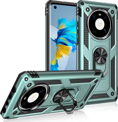 Obrázek produktu pro Pouzdro pro Huawei Mate 40 dvouvrstvé robustní, vojenská ochrana pouzdro s držákem prstenu a stojánkem zelené